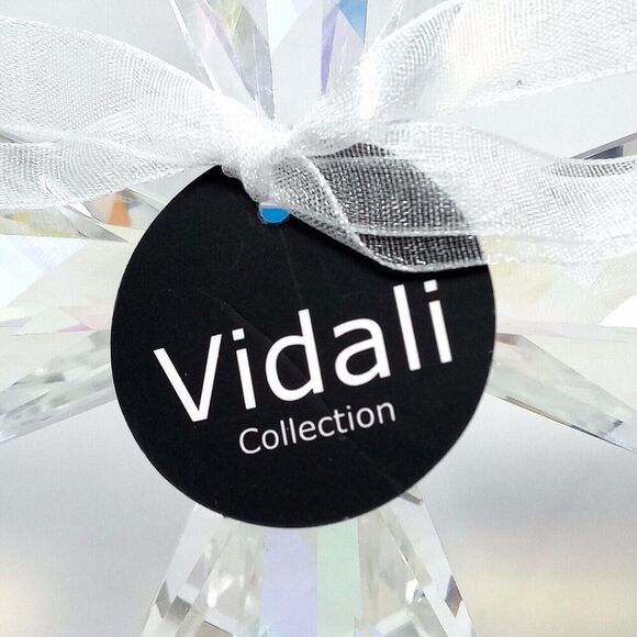 NWT Vidali Iridescent 8.5" Tall Crystal Cross Paperweight Wedding Baptism Decor - Picture 2 of 7